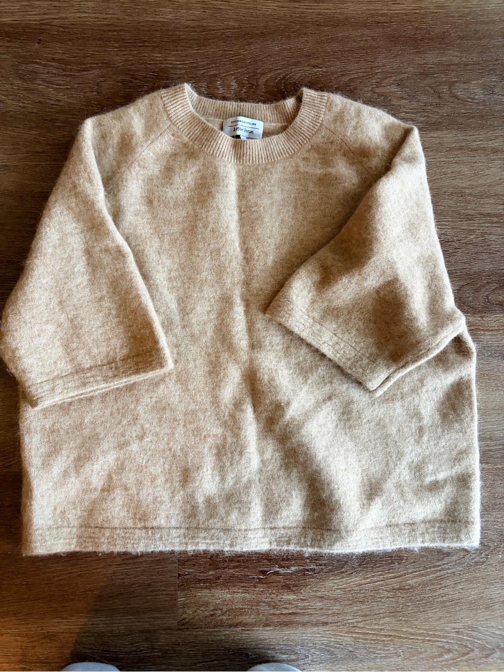 & Other Stories Cream-Tan Fuzzy Crewneck Sweater